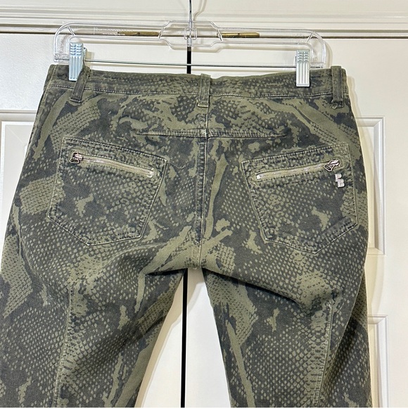 Balmain Snakeskin Skinny Jeans Size 29 Low Waist Stretch Fit Jeggings Ankle Zip - Picture 10 of 16